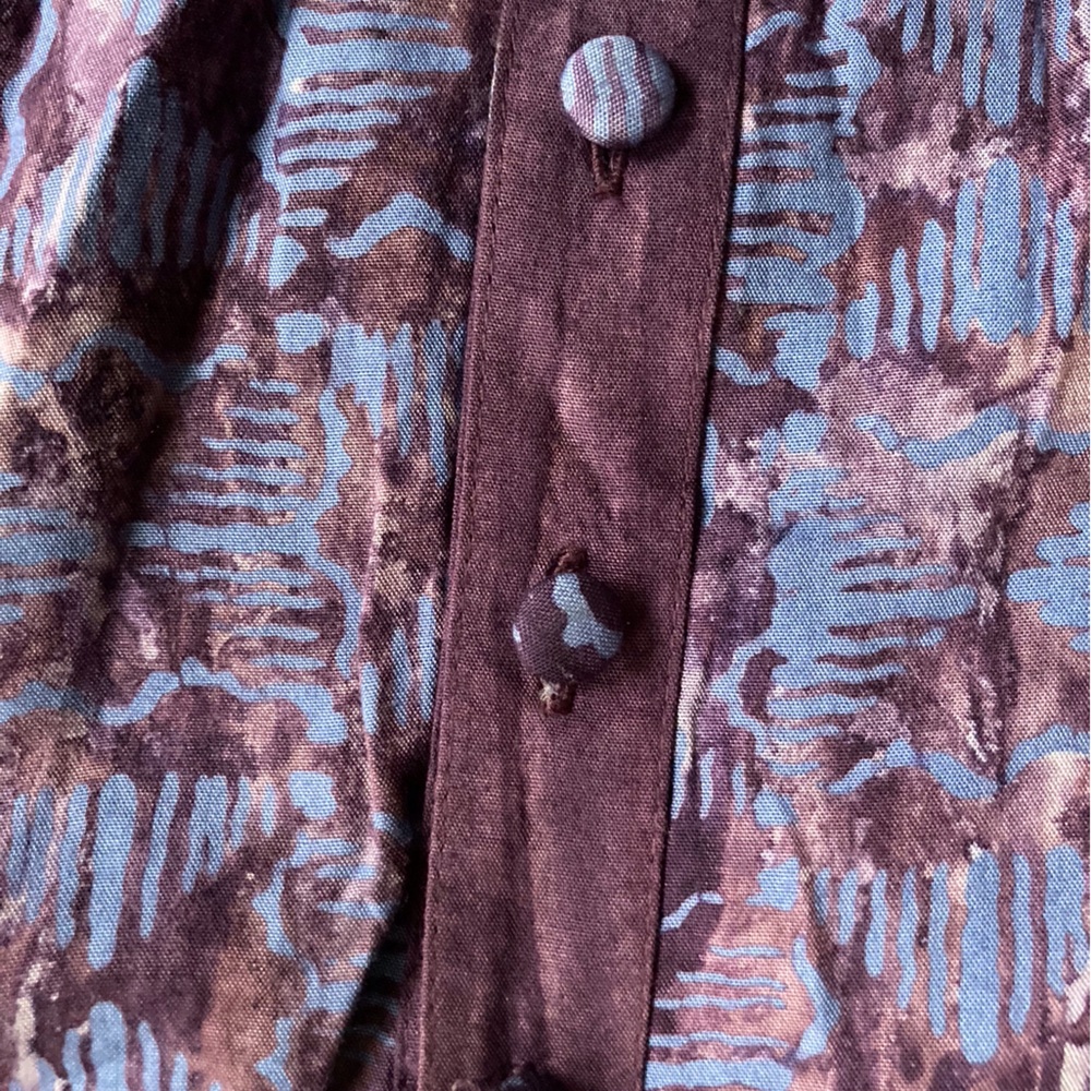 Red’s Threads women’s 1X button down Top , Batik look, Vintage Boho, Renaissance - Picture 7 of 12